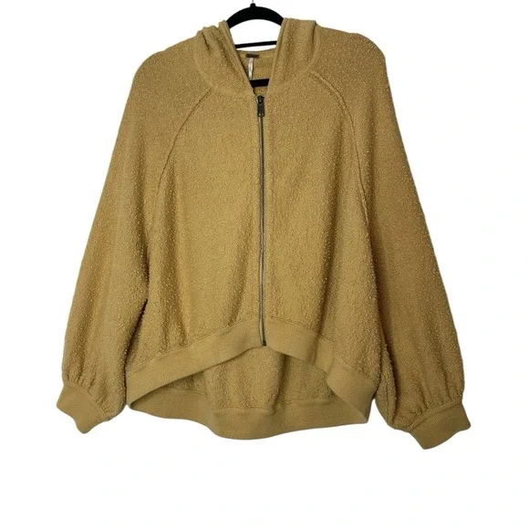 Free People Jacket Women Large Mustard Bohemian Oversized Festival Relaxed - Picture 2 of 8